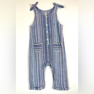ED Baby Romper Size‎ 12 Months Striped Cotton Jumpsuit Tie Shoulder One Piece